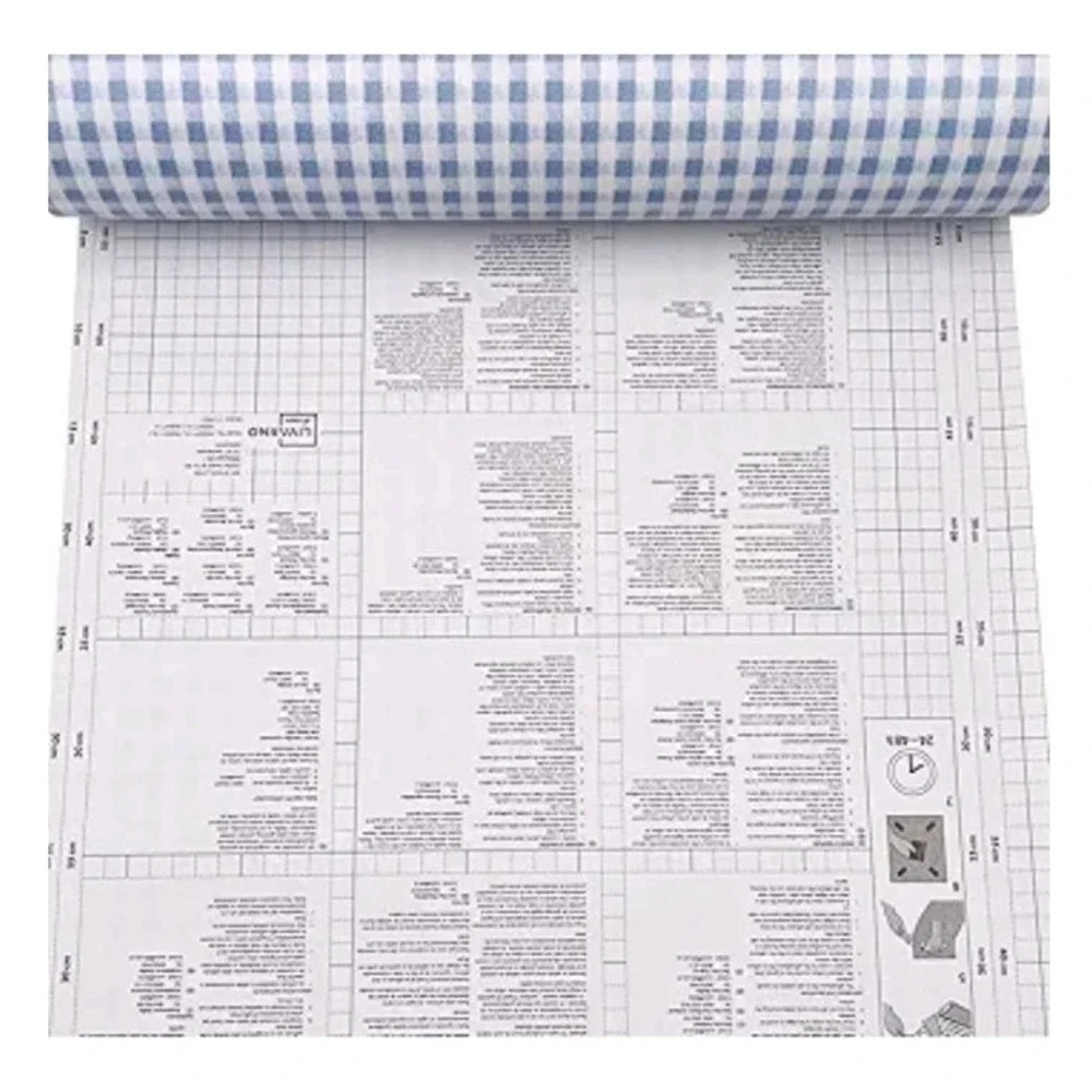 Blue-White Gingham Countertop Door Sticker Shelf Liner 17.7inch by 9.8 Feet